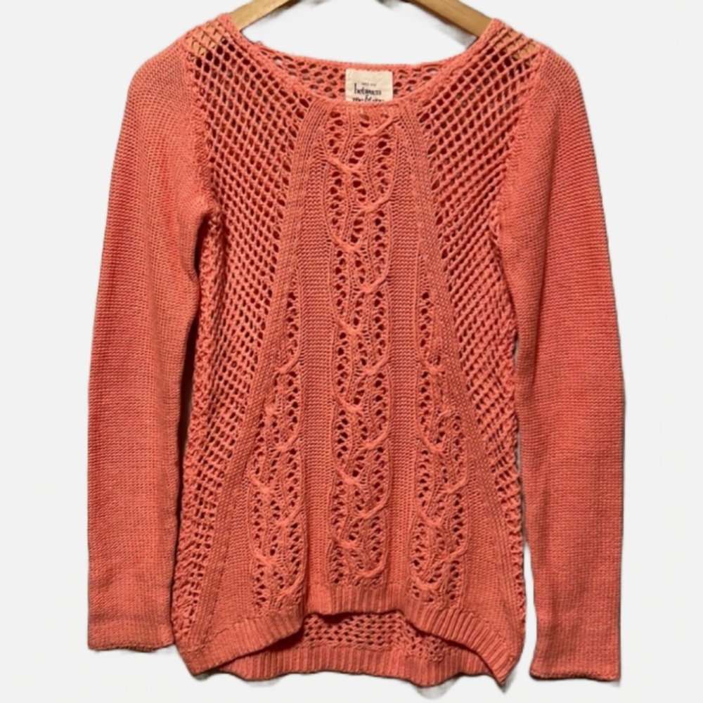 Open Knit Crochet Sweater Small